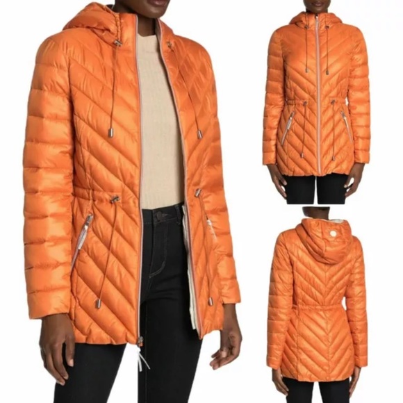 French Connection Orange Packable Coat 